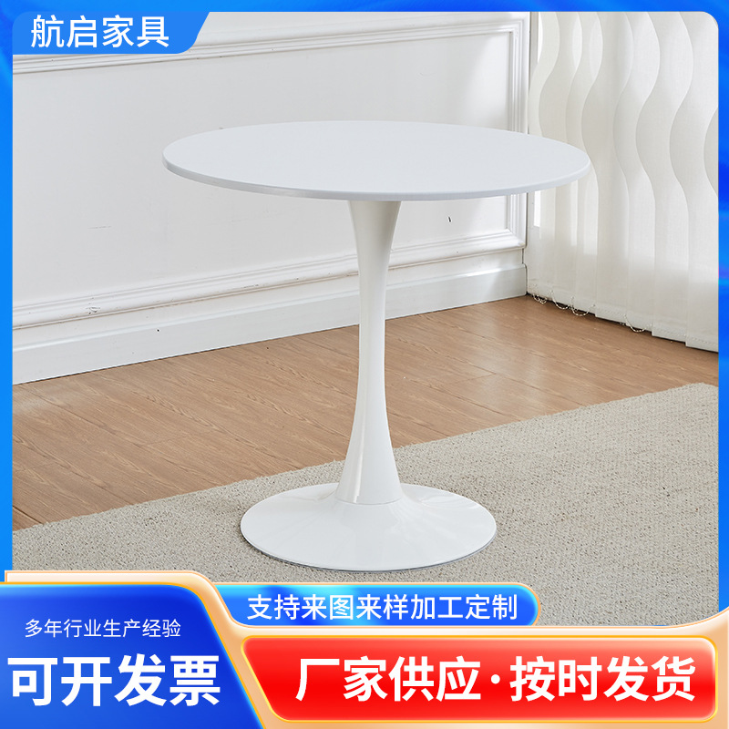 Ins-Style Minimalist Casual Small Round Table Office Reception Meeting Table Light Luxury Slate Round Square Table
