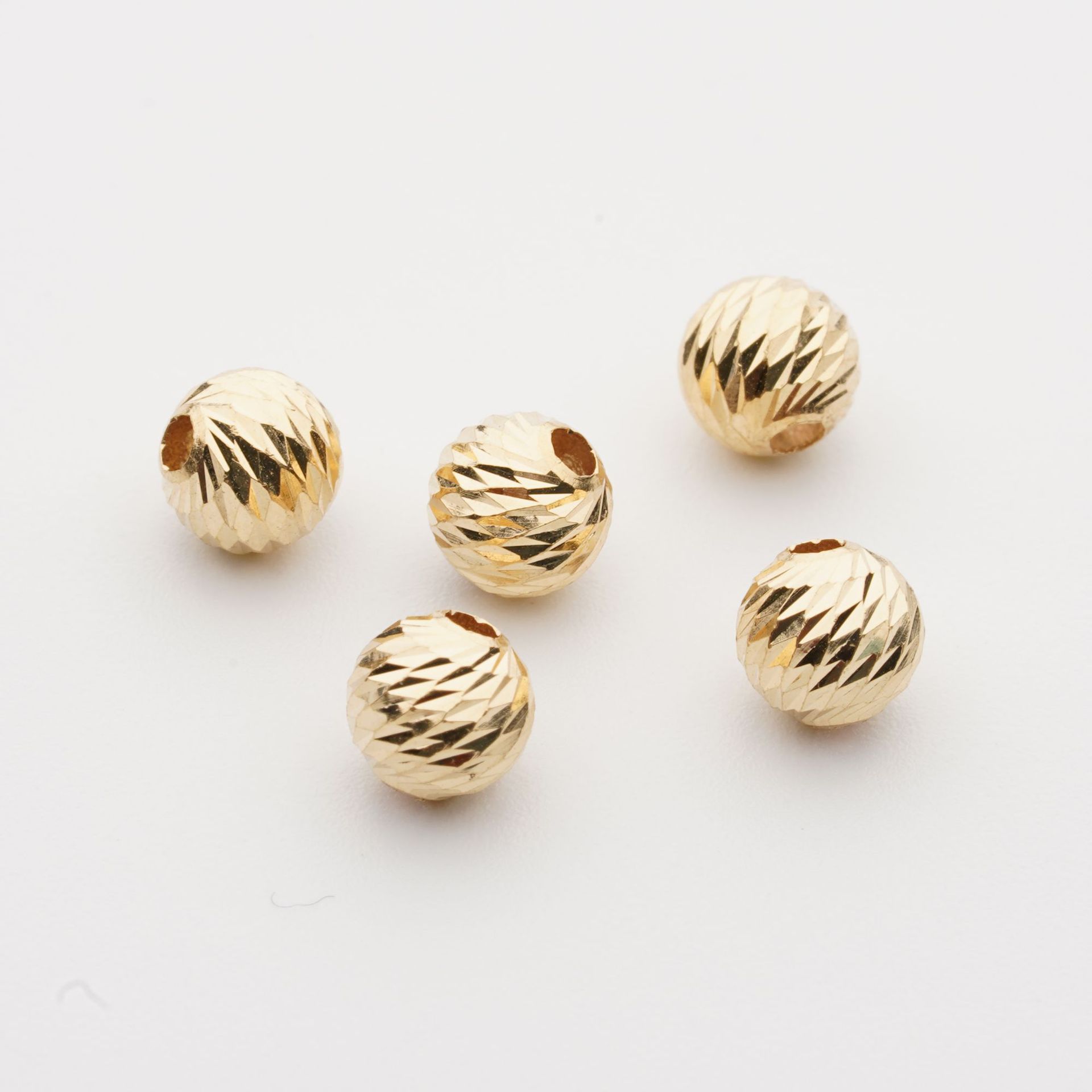 18K Gold Gold Beads Semi-Finished Moon Gold Beads Light Version Moon Beads Au750 Moon Beads DIY Accessories Factory Direct Sales