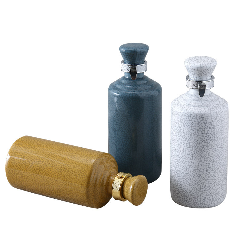 Liquor Ceramic Bottle Household Soaking Wine Bottle Liquor Bottle Sealed Empty Wine Bottle Marble Polka Dot 0.5kg Wine Bottle