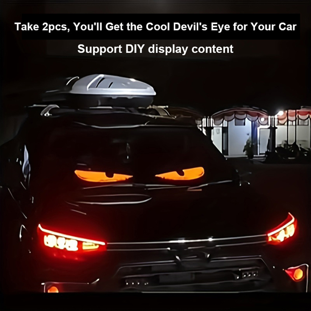 Cross-border LED flexible soft screen car devil's eye light full color advertising screen car smart car stickers waterproof ultra-thin