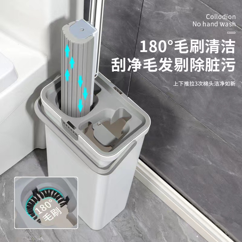 Резиновый хлопковый моп, ленивый моп, ручной плоский моп, оптовая продажа ведер для воды