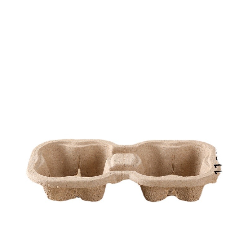 Cup Mop Disposable Milk Tea Tray Single and Double Four-Cup Paper Pulp Takeaway Removable Packaged Coffee Paper Cup Beverage Tray