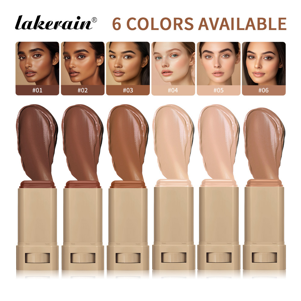 Cross-Border Lakerain Rotating Colored Solid Moisturizing Essence Stick to Brighten Skin Tone Foundation Stick to Naturally Fit