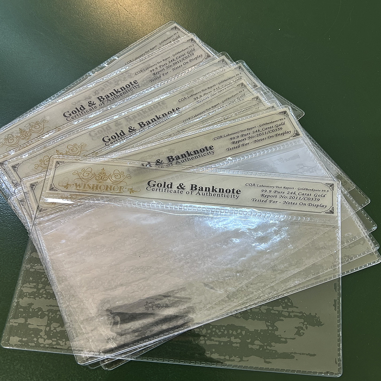 Pvc Bag Gold Foil Commemorative Banknote Card Card Various Commemorative Card Collection Bags Can Be Printed