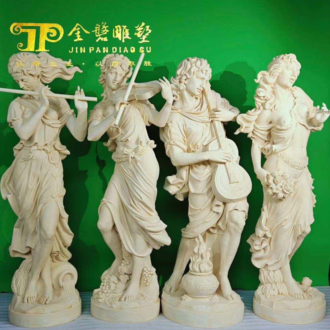 Large Sandstone Blowing, Singing and Playing Musician Sculpture Goddess Angel Bar Restaurant Garden Welcome Decoration Ornaments