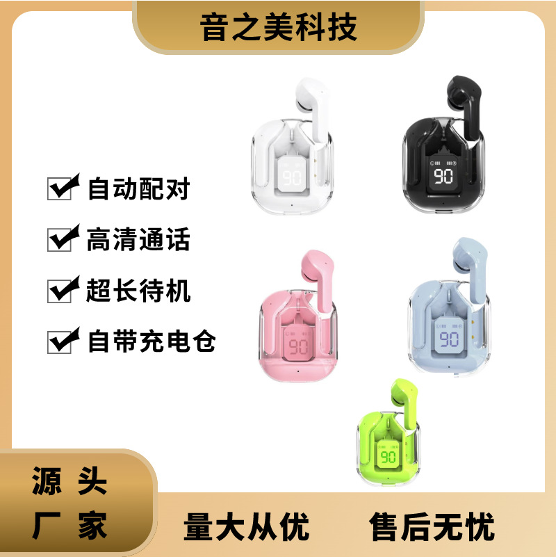 Новые прозрачные Bluetooth наушники Air31, цифровые, стерео, для музыки и игр, длительное время работы