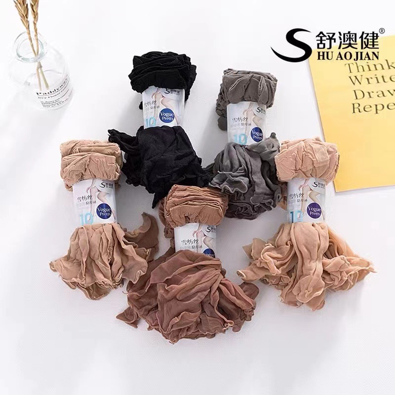 Шифоновые чулки, прозрачные летние, ультратонкие, противозахватные, дышащие, износостойкие, черные и телесные женские носки