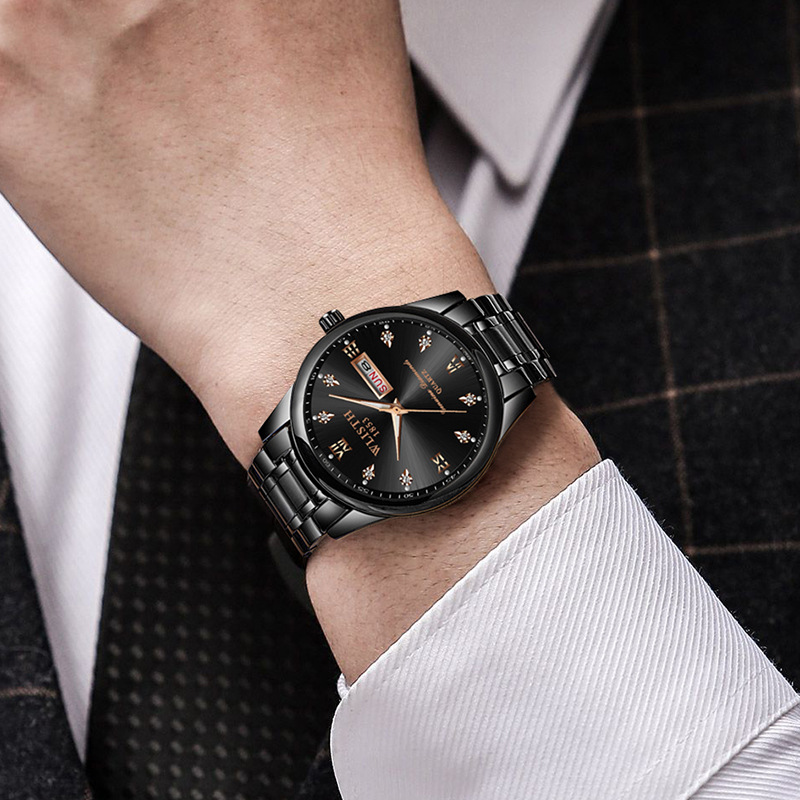 Wally full-automatic men's watch waterproof quartz watch genuine goods steel watch men's cross-border foreign trade watch generation