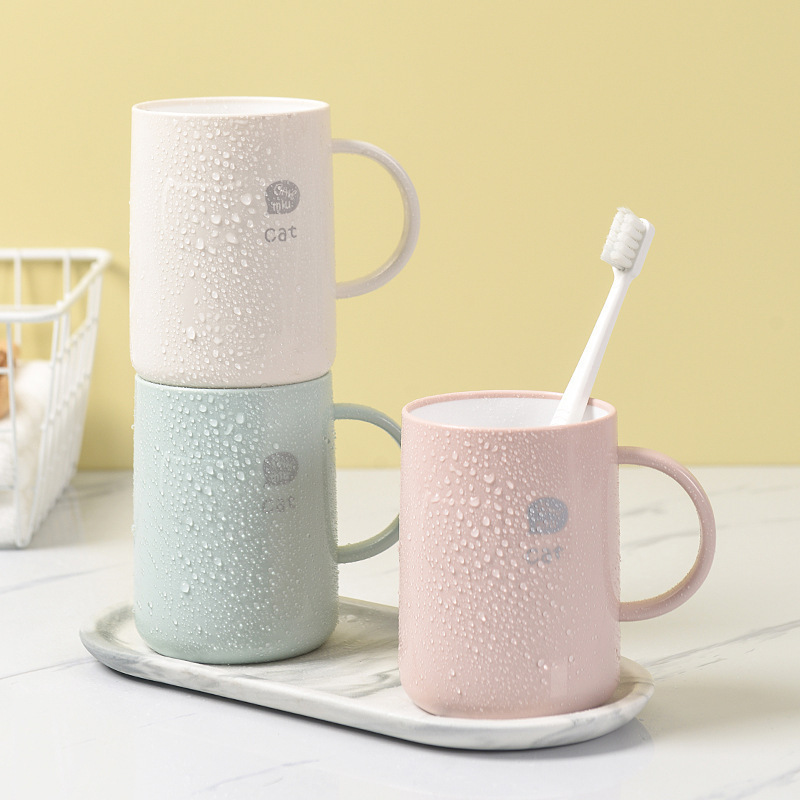 Plastic Mouthwash Cup Simple Brushing Household Washing Cup Couple Student Dormitory Cartoon Cute Thickened Toothbrush Cup