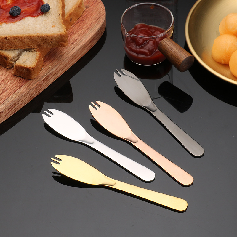 Cross mirror Western food stainless steel butter knife 304 butter knife jam knife cheese knife titanium butter knife factory wholesale