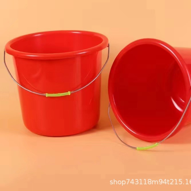 Thickened Plastic Bucket Red Bucket Water Bucket Car Washing Bucket Water Bucket Agricultural Bucket Advertising Bucket Red Bucket