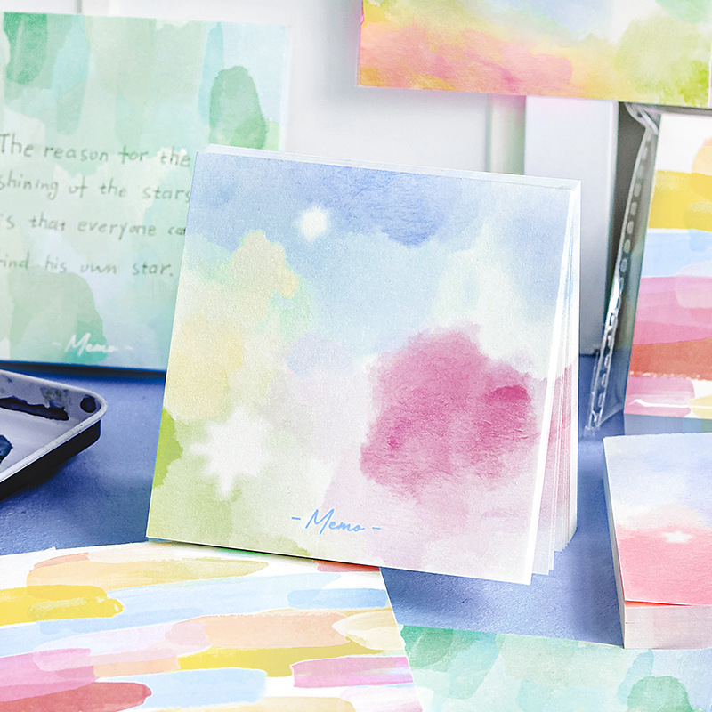 NOTE FOR100 Заметки, акварельный блокнот, креативные рвущиеся, не липкие офисные заметки