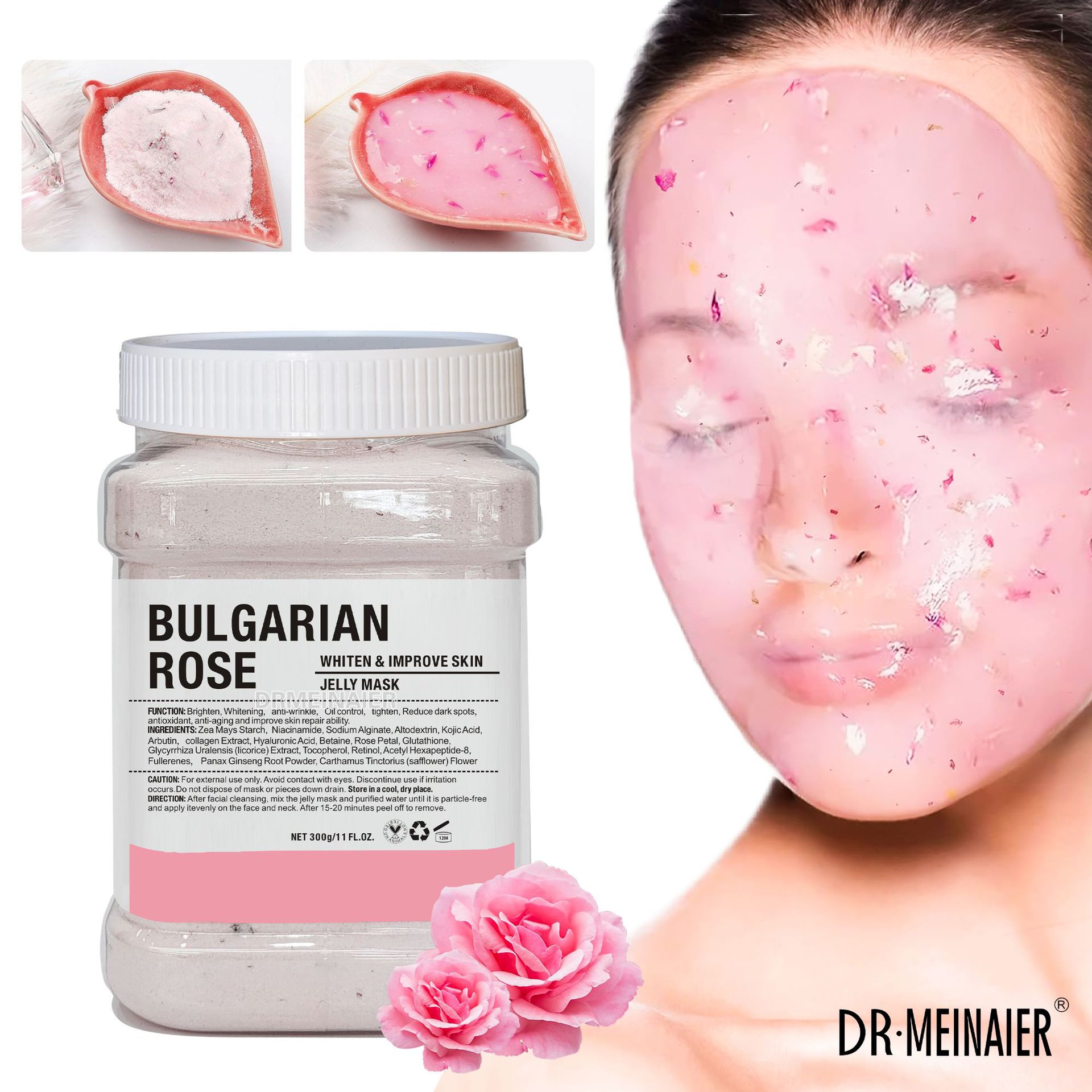 Rose Petal Crystal Jelly Mask Powder Vampire Anti-Aging Water Brightening Soft Mask Powder 650g Foreign Trade Wholesale