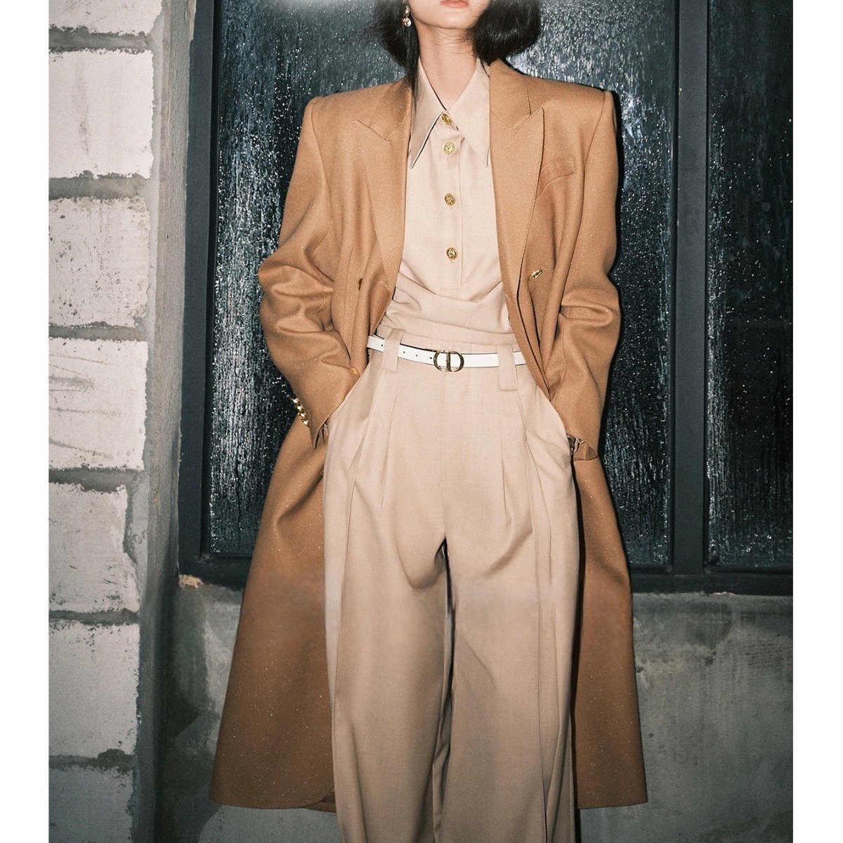 Four Seasons wear suit old money style TR thick twill texture irregular oblique cut top suit pants inner wear spring suit