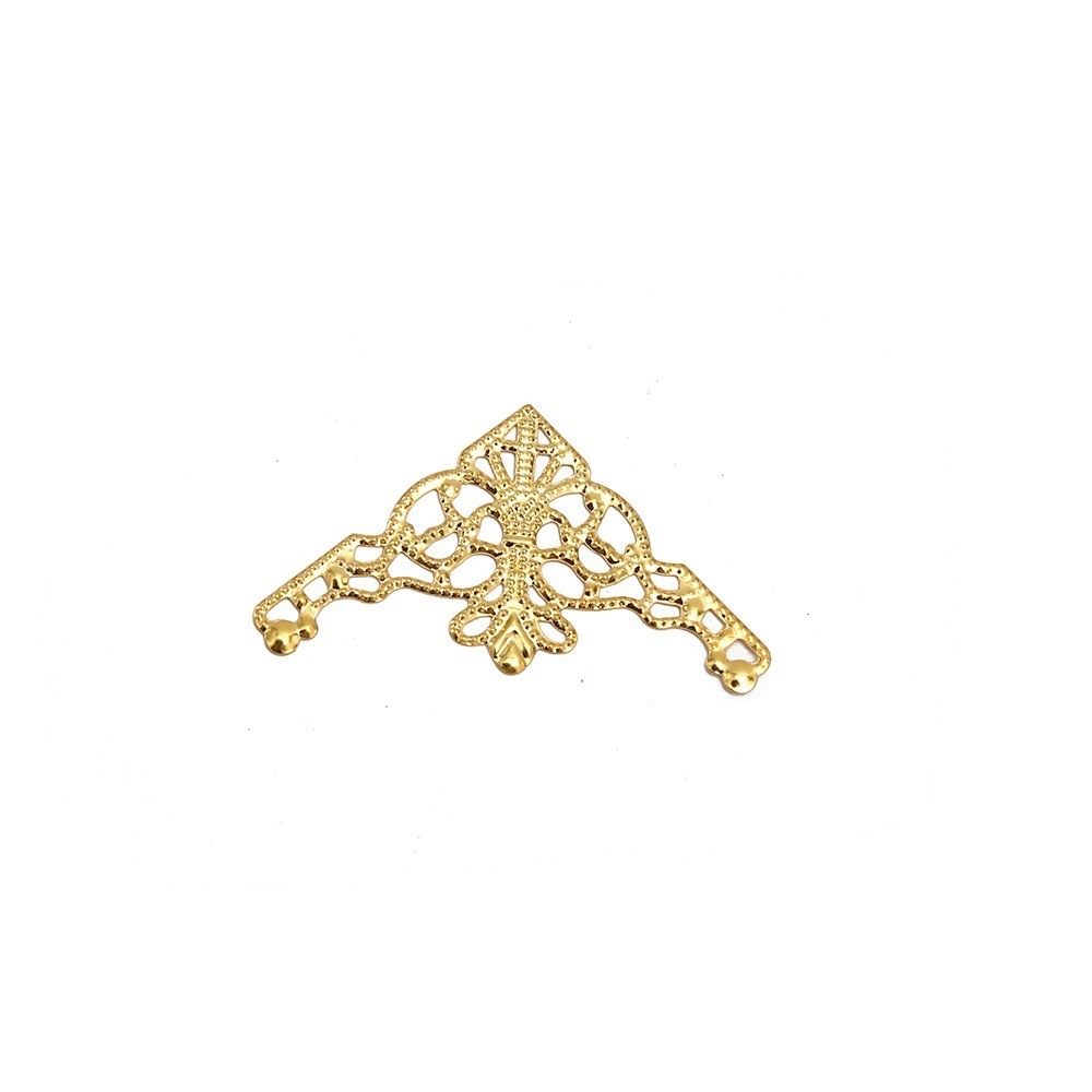 in stock direct supply electroplated gold flower piece hollow triangle antique bride diy hairpin perspective accessories manufacturers wholesale
