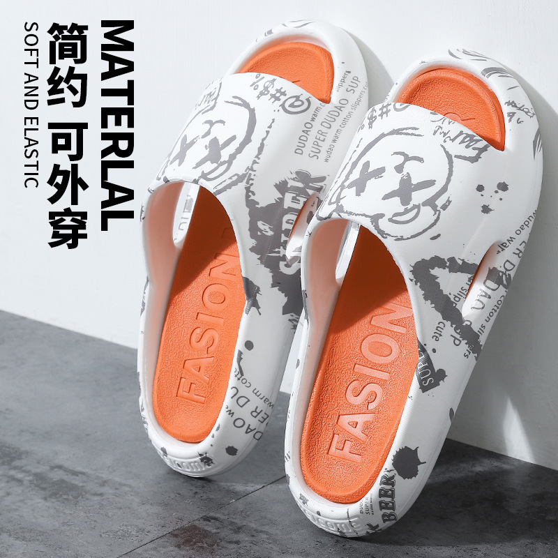 Indoor and Outdoor Wear Sandals Home Bathroom Shoe Feeling Couple Thick Slippers Women's New Slippers Men's Summer Korean Style