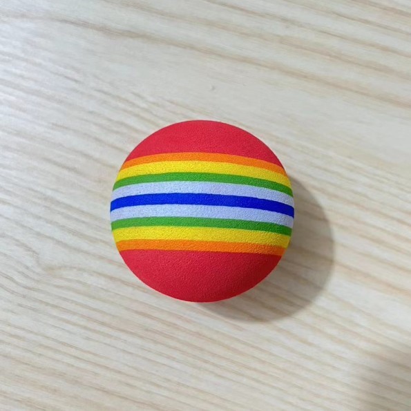 Source Manufacturer Eva Rainbow Ball Colorful Ball Cat Toy Ball Pet Toy Ball Golf Practice Ball