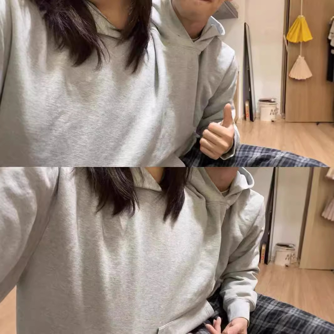 [In stock] popcorn double clothes couple sweater autumn and winter pajamas creative loose Beibei velvet home wear