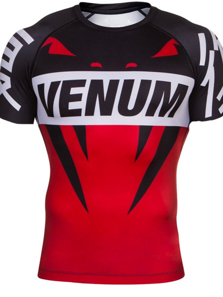 UFC Men's Short-Sleeved MMA Merging Training Fighting Sanda Suit Tight-Fit Venom