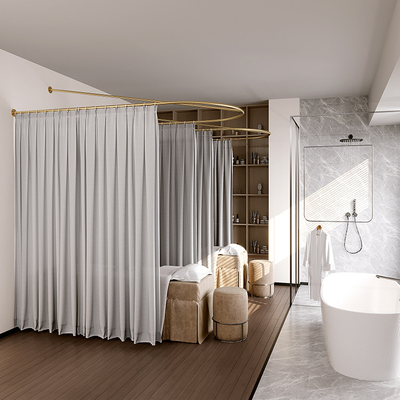 U-shaped beauty salon partition curtain health salon physiotherapy bed curtain rod curtain support frame compartment pull curtain opaque curtain