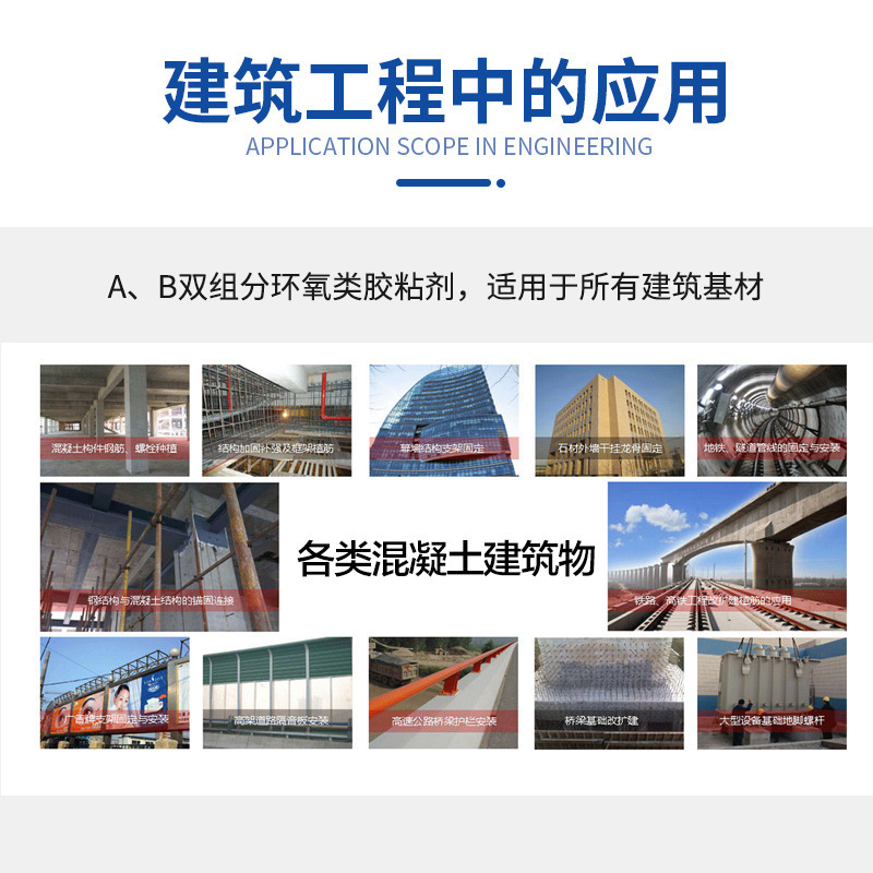 Huiyu Epoxy Rebar Embedding Adhesive for Building Curtain Walls, Injection-Type Structural Adhesive, Tube-Type Epoxy Rebar Embedding Adhesive, Special Use