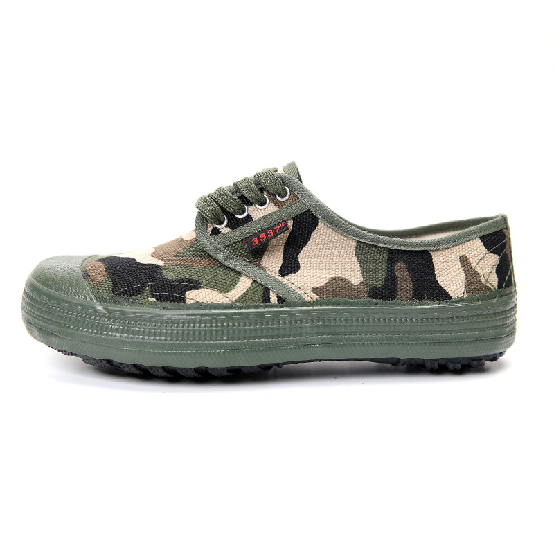 Genuine 3537 Jiefang Shoes for Men, Wear-resistant Construction Site Labor Rubber Shoes, Breathable Canvas Training Shoes, Women's Low-top Military Training Shoes