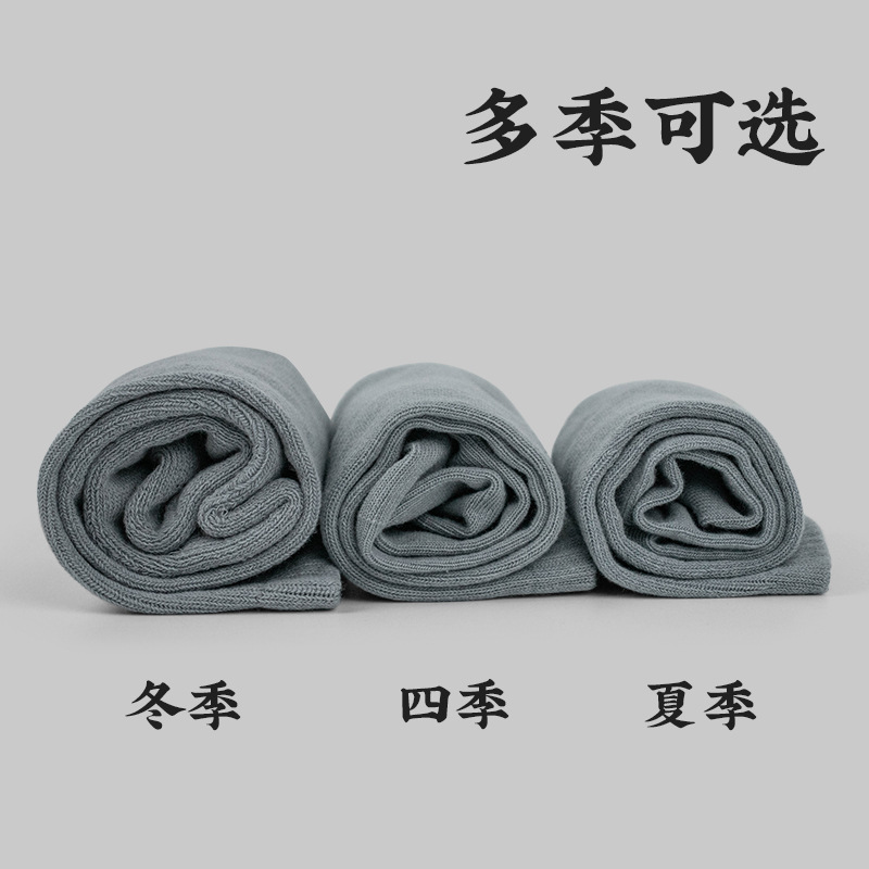 Shallow Zhu monk socks summer gray long tube zen socks monk socks men's free leggings elastic calf monk stockings