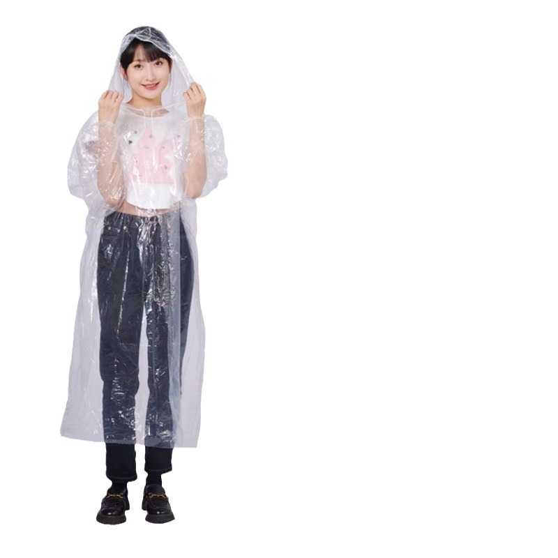 Card raincoat compressed children adult men and women long portable outdoor scenic spot disposable raincoat wholesale