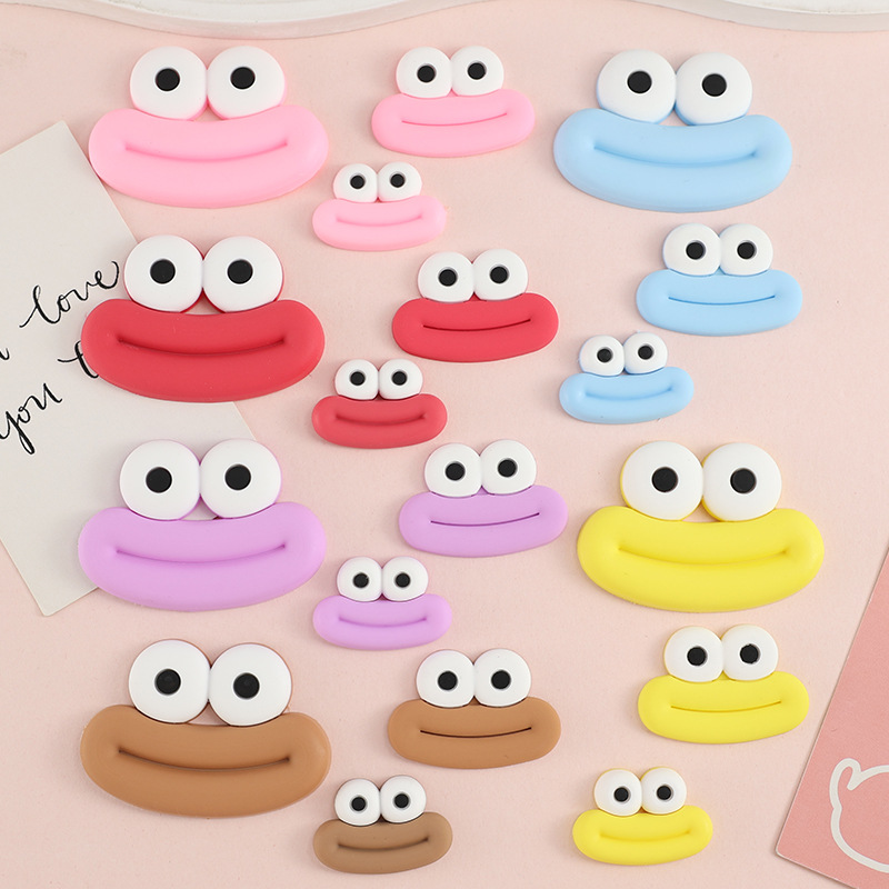 Большой и маленький размер мультяшный чехол для зарядного устройства с глазами и ртом плюшевый игрушечный заколка для волос чехол для телефона DIY аксессуары