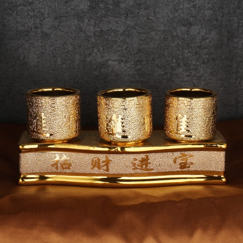 Ceramic Sands Lucky Water Supply Cup Sacred Water Cup Worship Cup God of Wealth Lord Worship Fortune Immortal Family Cup Tea Cup Wine Cup