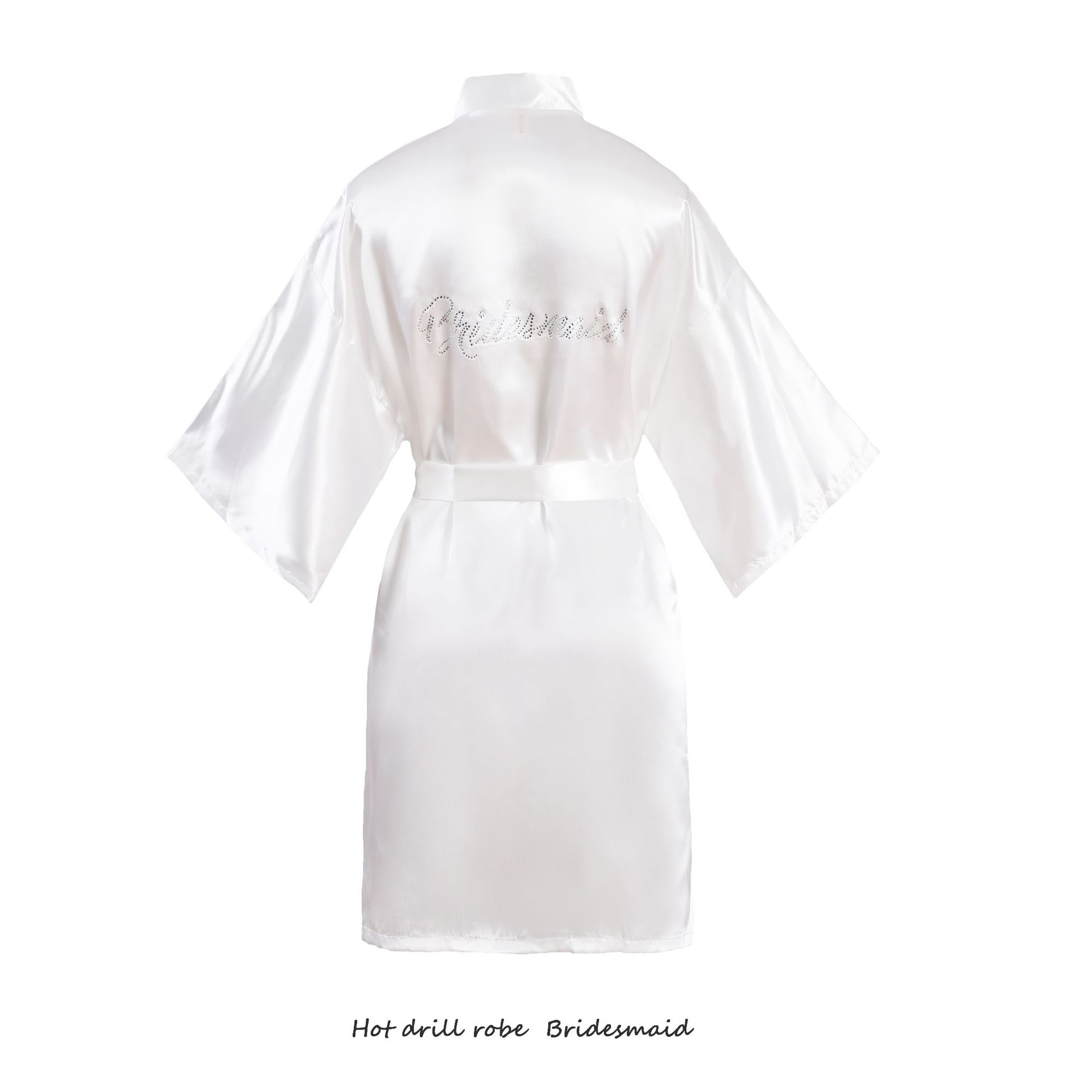 Bridesmaid Nightgown Women's Summer Ice Silk Thin Bridesmaid Chestnut Morning Gown Nightgown Wedding Girlfriend Cardigan Bathrobe