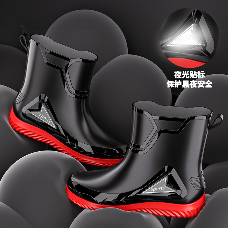 German rain shoes men's fashion mid-barrel rain boots new take-out rider dedicated outdoor construction site fishing water shoes wholesale