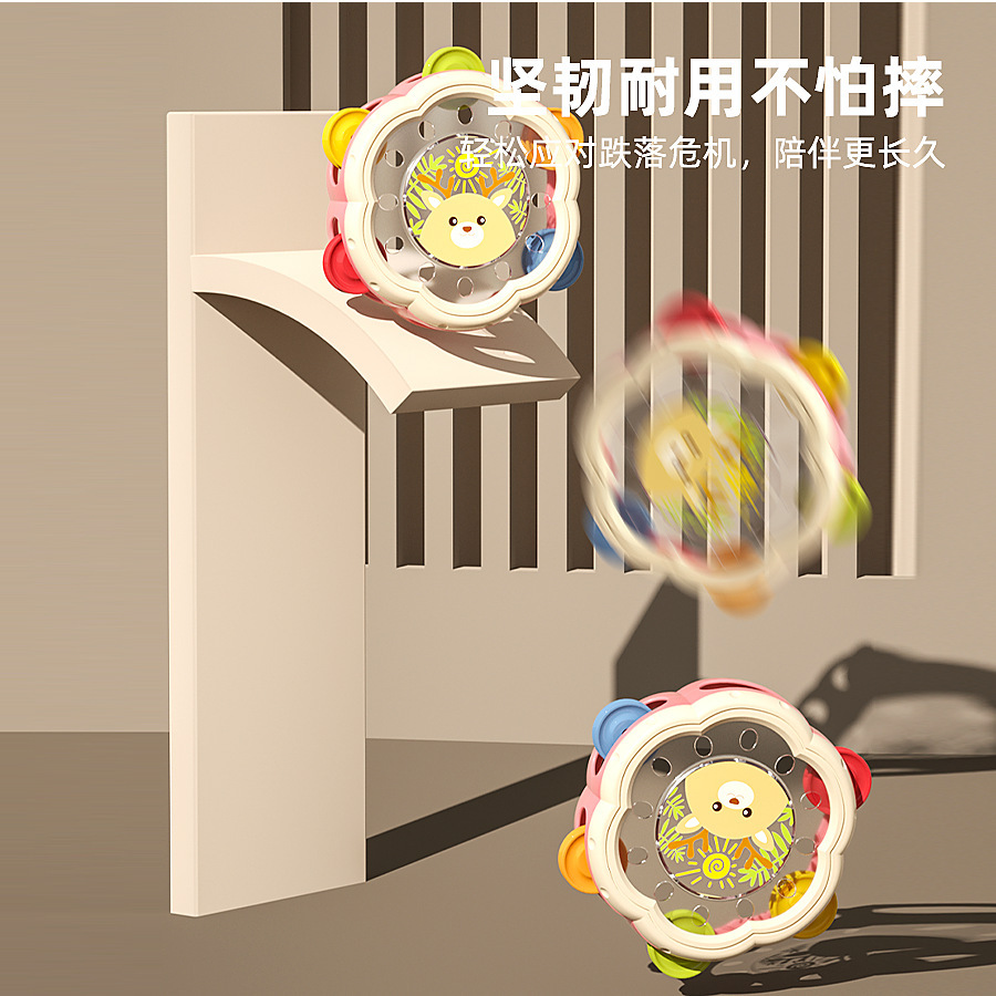 Cartoon cute fun hand drum educational toys baby early education 0-3 years old tambourine kindergarten teacher special hand drum