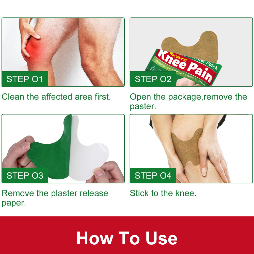 Sumiufn Mugwort Knee Patch Pain Relief Patch Joint Lumbar Cervical Spine Muscle and Bone Pain Care Patch K00192