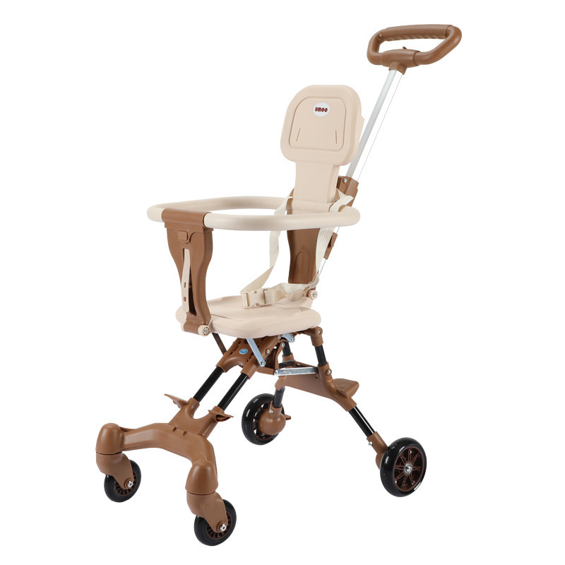 Wholesale baby walker artifact baby walker comfortable lightweight foldable baby four-wheel stroller two-way children walker