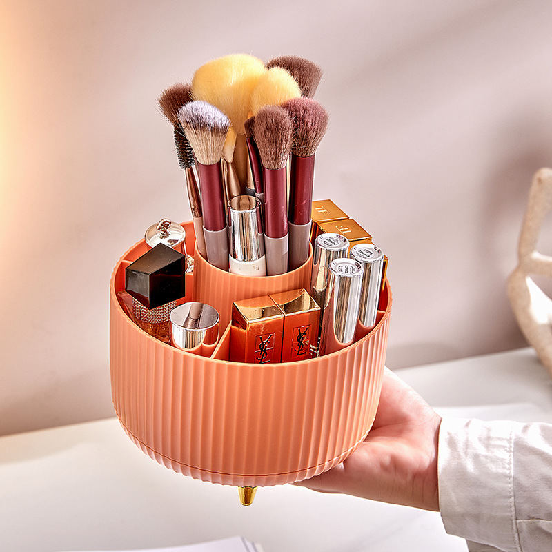 Rotating Cosmetic Box Storage Barrel Desktop Split Lipstick Eyebrow Pencil Powder Dresser Cosmetic Storage Barrel Pen