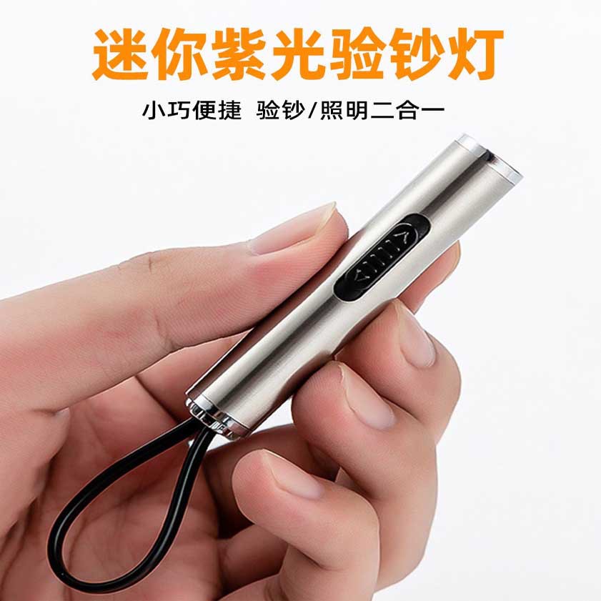 Xier two-in-one purple light money detector stainless steel lighting flashlight identification food Aspergillus flavus commercial small