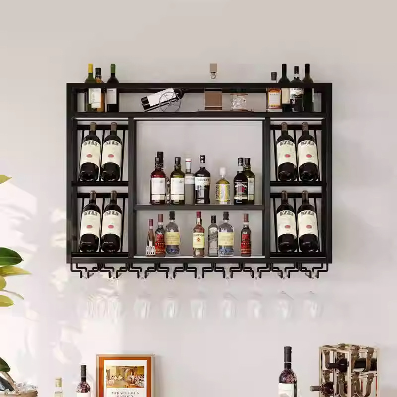 Cross-border Disassembly Wall-mounted Wine Rack Bar Table Red Wine Display Cabinet Storage Shelf Display Rack Wine Rack Red Wine Cabinet