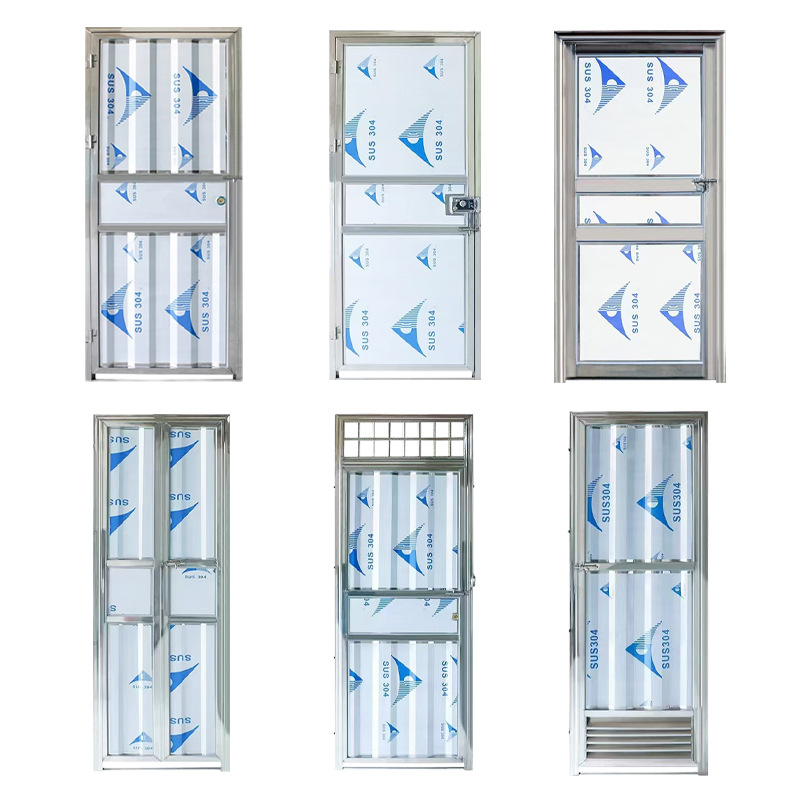 Foshan Wholesale 304 Stainless Steel Simple Door School Dormitory Door Entry Security Door Rental House Bathroom Door