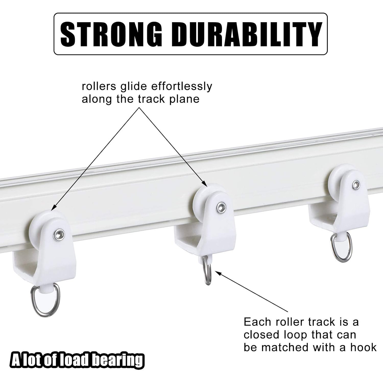 [Cross-border direct supply] Flexible steel curved rail pulley sliding curtain hanging wheel hook steel wheel curtain rail pulley accessories