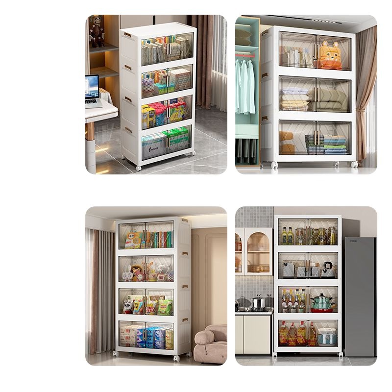 Installation-Free Storage Cabinet Home Bedroom Storage Box Diaper Storage Cabinet Dormitory Wheeled Book Snack Storage Box