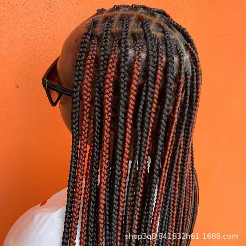 New Three-Strand Braid Crochet Hair Wig Full Lace Braid Headgear Customized Headgear