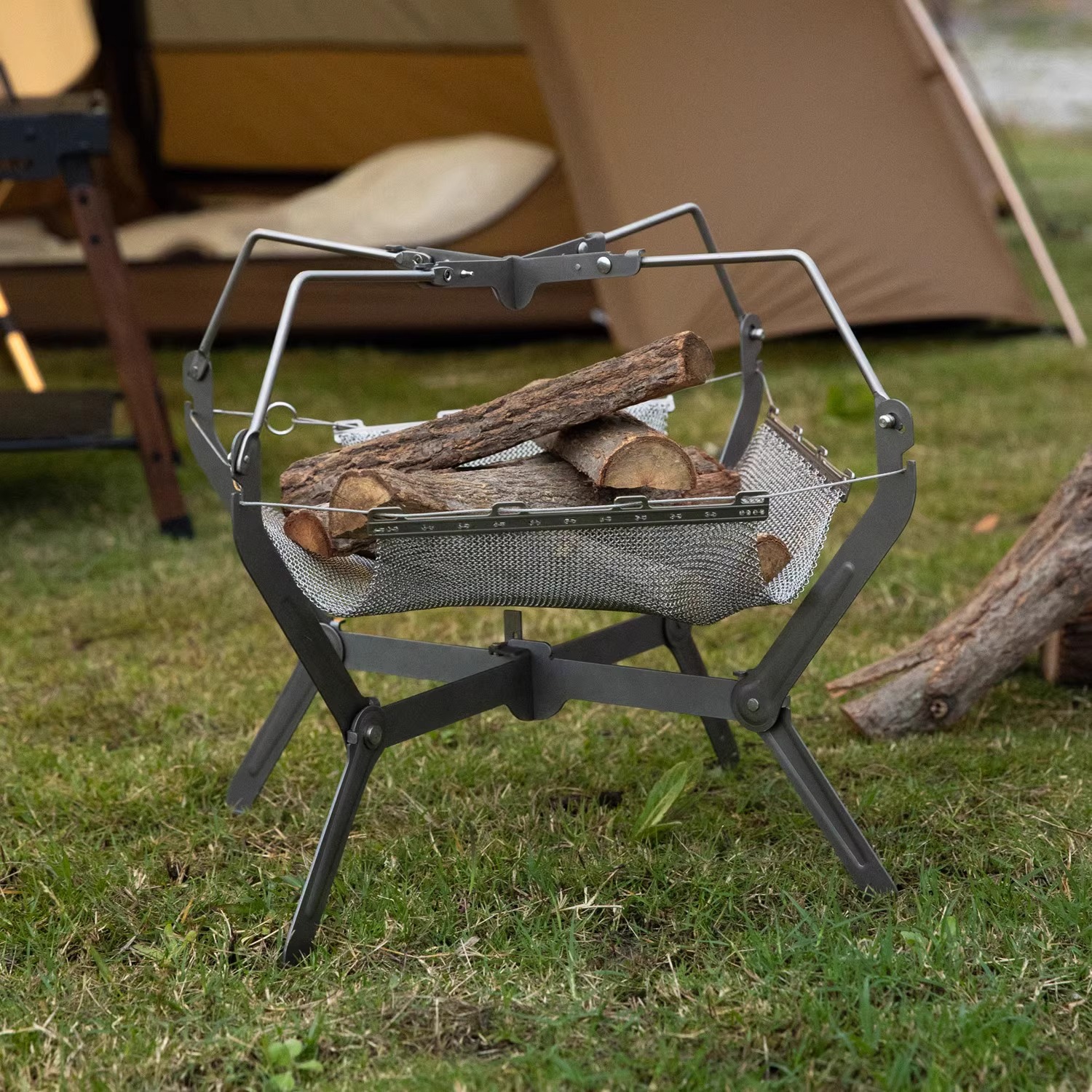 Primitive Titanium Alloy Outdoor Burning Table Portable Heating Firewood Stove Camping Beacon Grill Bonfire Stove