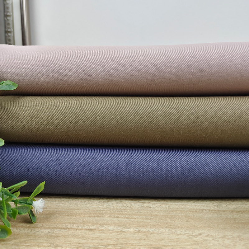 Factory Ready Stock Active Dye Color 420g Thickened Winter Tr Twill Uniform Suit Trousers School Uniform Polyester-Viscose Fabric