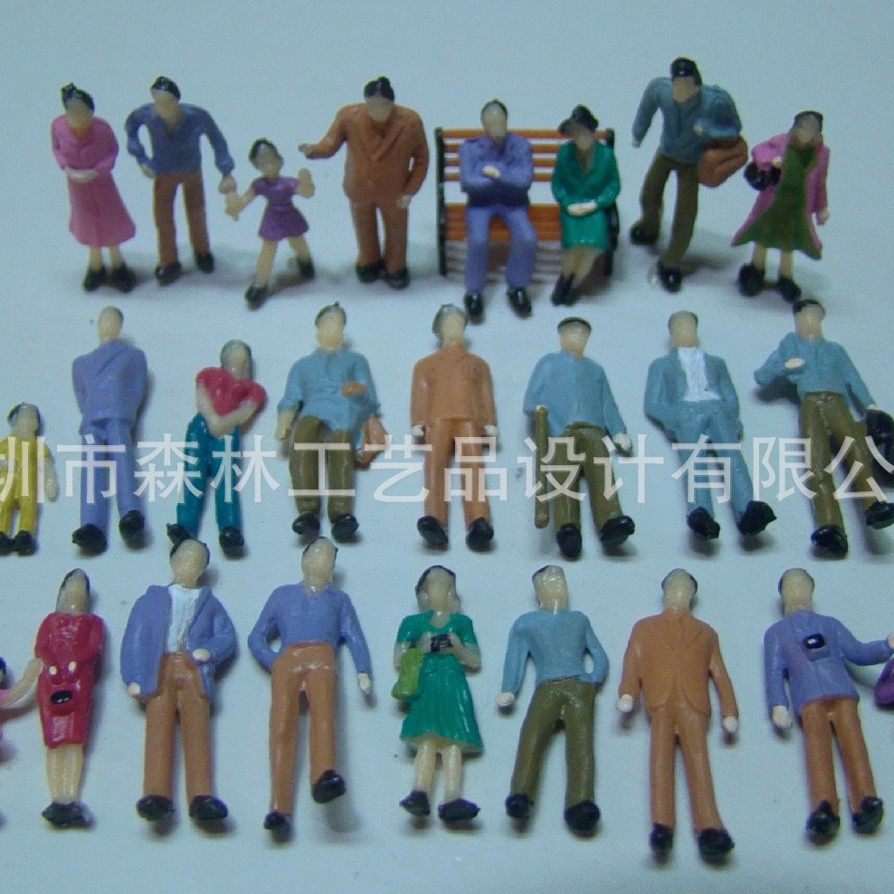 Train sand table model building materials small person micro landscape simulation character model decoration small color person