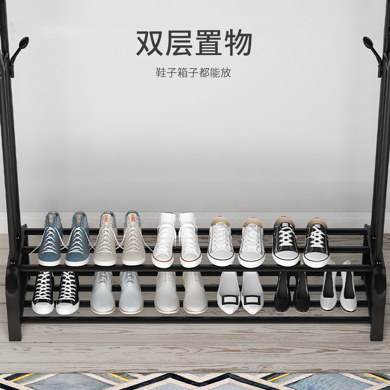 Simple Floor-Standing Folding Clothes Drying Rack for Balcony, Household Bedroom Clothes Rack, Folding Clothes Hanger