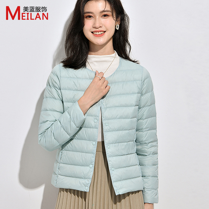 Lightweight down Jacket for Women, Short Style, Autumn and Winter 2025, Lightweight Inner Layer, Round Neck, Warm, Plus Size Coat