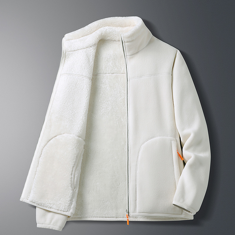 Couple's Double-sided Wear Coral Fleece Fleece Coat for Men and Women's Winter Cotton-padded Coat Warm Inner and Outer Wear Coat Top