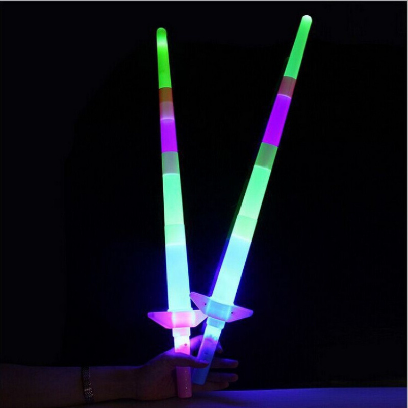Large four section glow stick cheer props luminous toy telescopic stick wholesale flash shrink stick to push the explosion