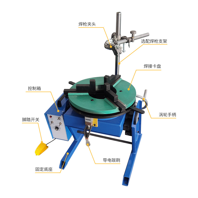 200kg displacement machine welding turntable with large hole displacement automatic welding tooling stainless steel flange pipe ring seam welding